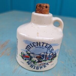 Miniature Michters Whiskey Vintage Bottle with Cork Lid Collectible Mini Curio